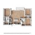 Chic floor plan showcasing two spacious bedrooms, modern open kitchen, and inviting living area, perfect for contemporary living.