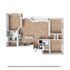 Modern 3D floor plan highlighting 3 spacious bedrooms, a sleek open kitchen, and inviting living area with hardwood flooring.