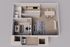 Modern 3D floor plan showcasing a cozy 1-bedroom apartment with a spacious living room, elegant dining area, and a sleek kitchen.