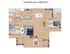 Beautiful 2D floor plan of a 1008 sq ft apartment featuring two spacious bedrooms, elegant living area, modern kitchen, and sleek bathrooms, perfect for comfortable living.