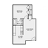 Modern floor plan featuring a spacious bedroom, cozy living room, functional kitchen, and bathroom, perfect for comfortable living.