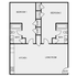 Modern 2D floor plan featuring 2 bedrooms, 2 baths, and an open-concept kitchen with living room, ideal for comfortable living.