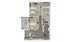 Modern floor plan showcasing 3 bedrooms, a spacious open-concept living and dining area, stylish kitchen, and elegant bathrooms with a private balcony for relaxation.