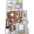 2 Bed 2 Bath Grand Floor Plan