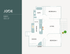 Contemporary Jade floor plan featuring 2 bedrooms, 1 bath, and an open-concept living space with kitchen and dining area, 855 square feet.