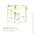 Chestnut floor plan showcasing 1 bed, 1 bath, and a charming balcony in a 746 sq ft layout. Features a welcoming living area, designated dining space, and a well-appointed kitchen.