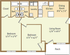 The Reserve two-bedroom apartment floor plane with two bathrooms, living room, dining room, kitchen, laundry area, closet, and porch.