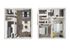 3D rending of The Linville two-bedroom townhome floor plan with one full bathroom, one half bathroom, living room, dining area, kitchen, multiple closets, and two-level layout.