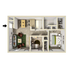 Acadia Park Apts - 2 Bedroom Floorplan