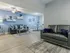 Living and dining area with couch.