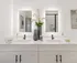 Bathroom cabinets with mirror.
