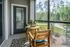 Patio with wood furniture