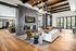 Clubhouse with modern furniture, fireplace and tv
