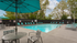 Pool area with lounge chairs