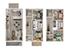 Modern multi-level floor plan featuring an open-concept kitchen and living room, three spacious bedrooms, and multiple bathrooms, ideal for stylish family living.