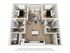 Contemporary 3D floor plan showcasing a stylish two-bedroom apartment with an open-concept living area, modern kitchen, and two elegant bathrooms.