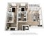 Modern 3D floor plan showcasing 2 cozy bedrooms, 2 bathrooms, an open-concept living room, and a stylish kitchen with balcony access.