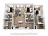 Modern 3D floor plan showcasing 3 spacious bedrooms, stylish open-concept living and dining area, and a sleek kitchen with island seating.