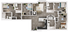 Contemporary 3D floor plan showcasing 4 bedrooms, a stylish open living area, modern kitchen, and two elegant bathrooms.