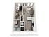 Modern studio apartment floor plan with open-concept kitchen, cozy living area, and ample natural light.