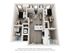 Contemporary 3D floor plan showcasing 2 bedrooms, a sleek kitchen with island, cozy living area, and modern bathrooms, perfect for stylish urban living.