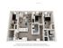 Chic 3D floor plan of a modern apartment featuring 2 cozy bedrooms, 2 sleek bathrooms, and a stylish open-concept kitchen and living area.