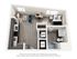 Modern studio apartment layout with cozy bedroom, efficient kitchen, stylish workspace, and elegant bathroom.