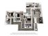 Modern 3D floor plan showcasing 3 bedrooms, open-concept living and dining area, and sleek kitchen with island seating.