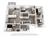 Modern 3D floor plan featuring 3 spacious bedrooms, open living area, sleek kitchen, and private balcony.