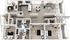 Modern apartment floor plan featuring four stylish bedrooms, a spacious open-concept kitchen and living area, and two contemporary bathrooms. Highlights include a sleek dining area and expansive windows for natural light.