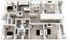 Modern and spacious floor plan showcasing 3 bedrooms, 2 bathrooms, a sleek kitchen, and an open-concept living and dining area with ample natural light.