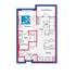 1 Bedroom, 1 Bath Floor Plan (A1) | Apartments in Oxford, MS | Domain Oxford