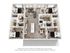 Modern 3D floor plan showcasing a chic apartment with 3 bedrooms, 2 bathrooms, open-concept kitchen, and inviting living area.