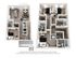 Modern 3D floor plan showcasing a stylish four-bedroom apartment with an open living area, sleek kitchen, and multiple bathrooms, optimized for comfort and functionality.