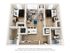 Modern 3D floor plan showcasing a cozy 2-bedroom apartment with an open-concept living and dining area, stylish kitchen, and in-unit laundry.