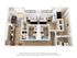 Modern 3D floor plan showcasing 3 bedrooms, a cozy living area, sleek kitchen, and private balcony, perfect for stylish urban living.