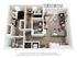 Modern 3D floor plan featuring two cozy bedrooms, a sleek bathroom, and an open-concept living area with a kitchen and dining space. Includes a private balcony and in-unit washer/dryer for added convenience.