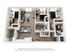 Modern 3D floor plan showcasing a stylish apartment with 3 bedrooms, a cozy living room, and a sleek open kitchen design.
