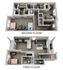 Charming two-story floor plan with spacious living room, modern kitchen, and cozy bedrooms, including a dedicated office space.