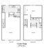 Corder Ridge floor plan featuring 2 bedrooms, 1.5 baths, spacious kitchen, and living area over two floors.
