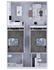 Modern 2-bedroom apartment floor plan with open-concept living room, kitchen island, and two sleek bathrooms.