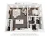 Contemporary 3D floor plan showcasing 1 bedroom, a luxurious open-concept living and dining area, sleek kitchen island, and modern bathroom design.