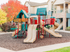 Playground area with climbing structures