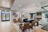 Clubhouse waiting room with 2 couches, 4 chairs, lounge chair, 2 coffee tables and fireplace