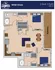 Wild Ones floor plan showcasing a modern 2 bed, 2 bath apartment with a spacious living area, open kitchen, and private balcony in 888 sq ft.