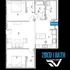 Chic floor plan of RaiderView Apartments showing 2 bedrooms, 1 bathroom, and an inviting open-concept living space.