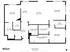 Chic floor plan by Oxford Realty showcasing 2 spacious bedrooms, an open kitchen, dining area, and inviting living room, with additional study and large walk-in closets, spanning 1,361 sq ft.