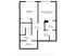 Elegant floor plan showcasing 2 spacious bedrooms, a primary suite with walk-in closet, modern bathroom, and convenient utility space.