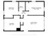 Elegant 2D floor plan with a spacious living room, kitchen, primary and secondary bedrooms, and a cozy bathroom.