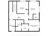 Elegant floor plan featuring 3 spacious bedrooms, a primary suite with walk-in closet, and two bathrooms, complemented by a generous hallway space.